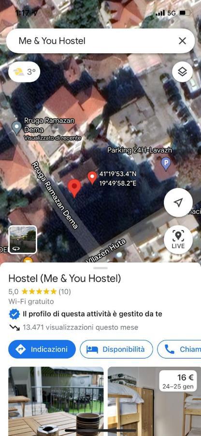 Me&You Hostel Tirana Extérieur photo